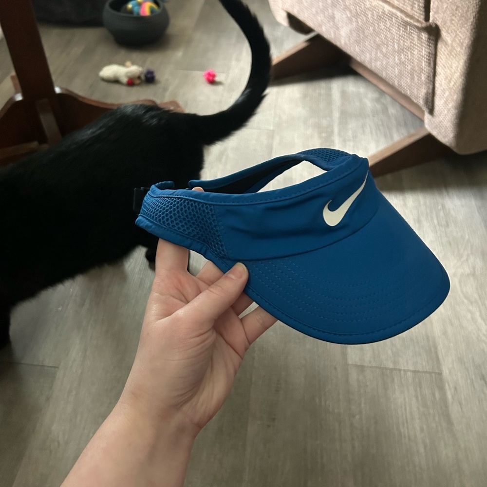 Nike Blue Visor with White Swoosh